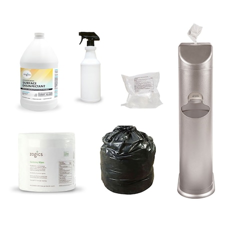 Zogics All-In-One Sanitizing Wipes Starter Kit, Black TCS-B-Z2000-Bundle